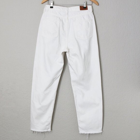 BDG Urban Outfitters White Pax High Rise Straight Leg Jean Fray Hem Size 29 x 32 - Picture 6 of 16